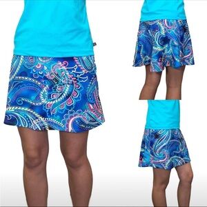 Smash Dandy Blue Paisley Flutter Skort